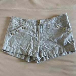 Seafoam green Topshop Linen Shorts